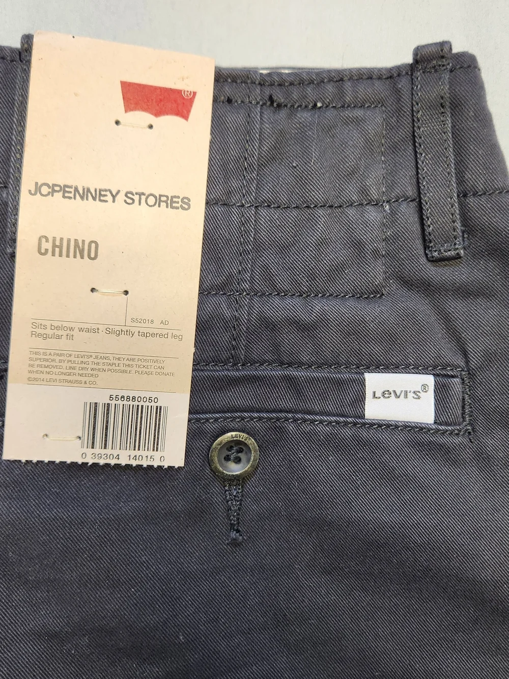 NWT Levis Mens Chino Pants 29x32 Black 2014 Deadstock JCPenney Straight Fit XX L